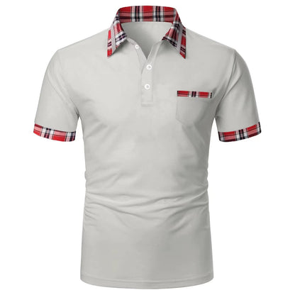 Herren Polohemd Kurzarm Modern mit Karomuster