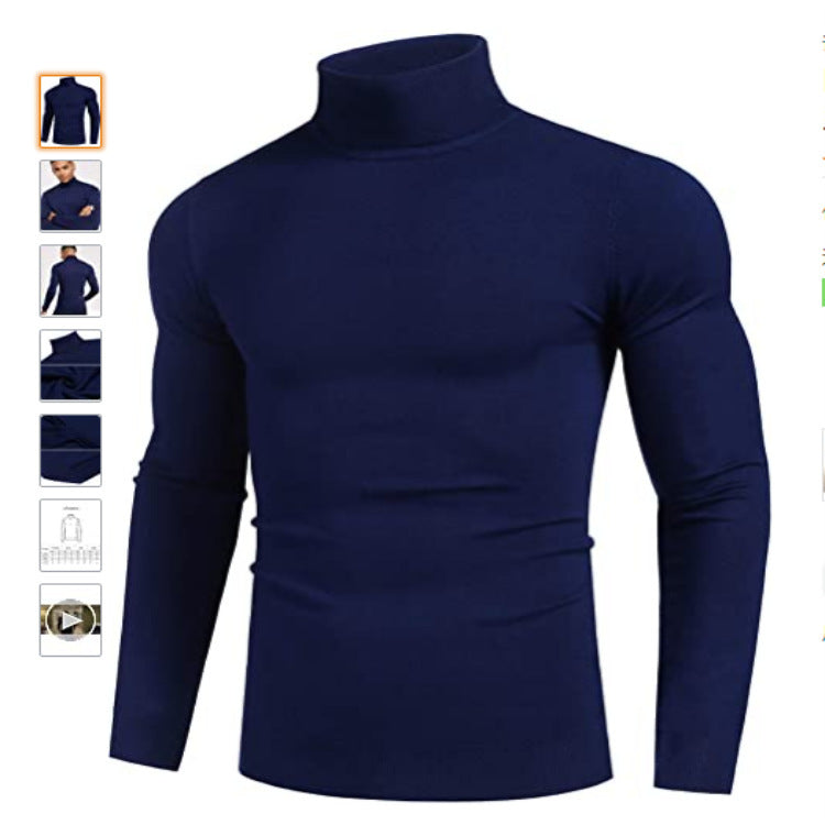 Herren Rollkragenpullover Langarm Hochgeschlossen Modern - BerlinGlamour