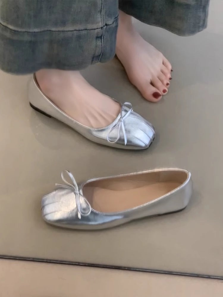Damen Ballerinas Komfortabel Plissee Design Elegante Schuhe