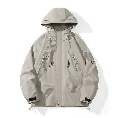 Herren Funktionsjacke Wetterfest mit Kapuze und Taschen