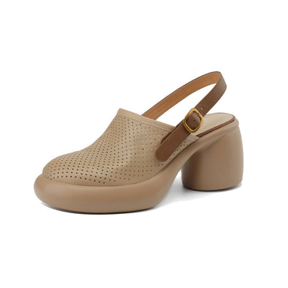 Damen Clogs atmungsaktiv mit Blockabsatz Elegant Bequem