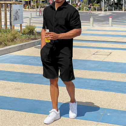 Herren Kurzoverall Lässig mit Taschen Sommer