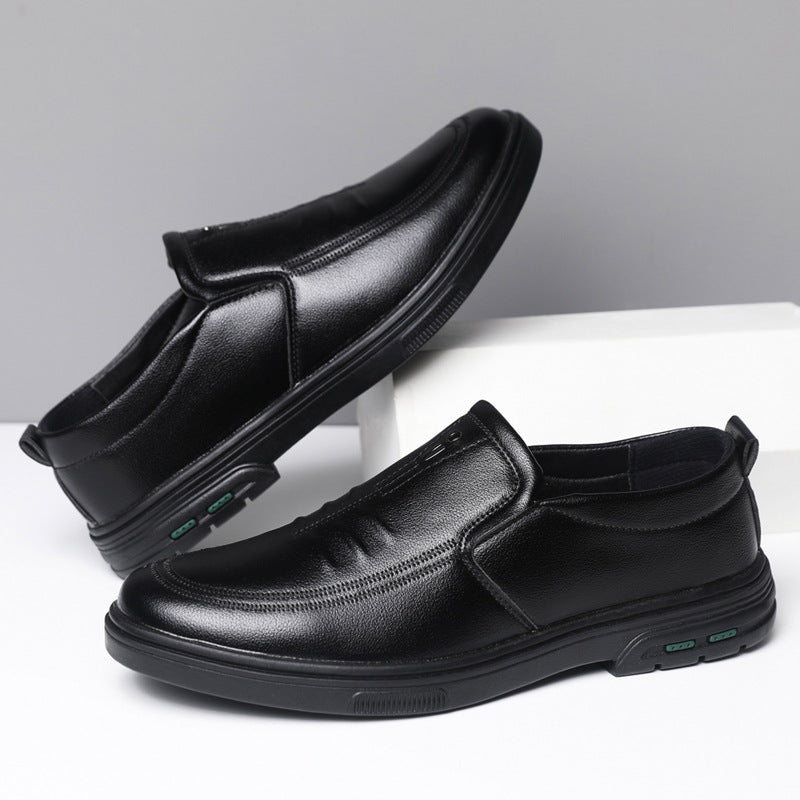 Herren Lederschuhe Bequem Slip-On Rutschfest Schwarz Modern