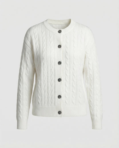 Damen Cardigan Grobstrick Zopfmuster Modern