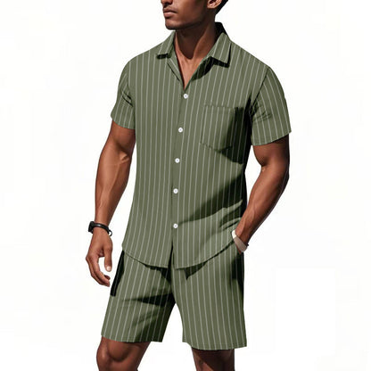 Herren Sommer Set Kurzarmhemd Shorts Modern