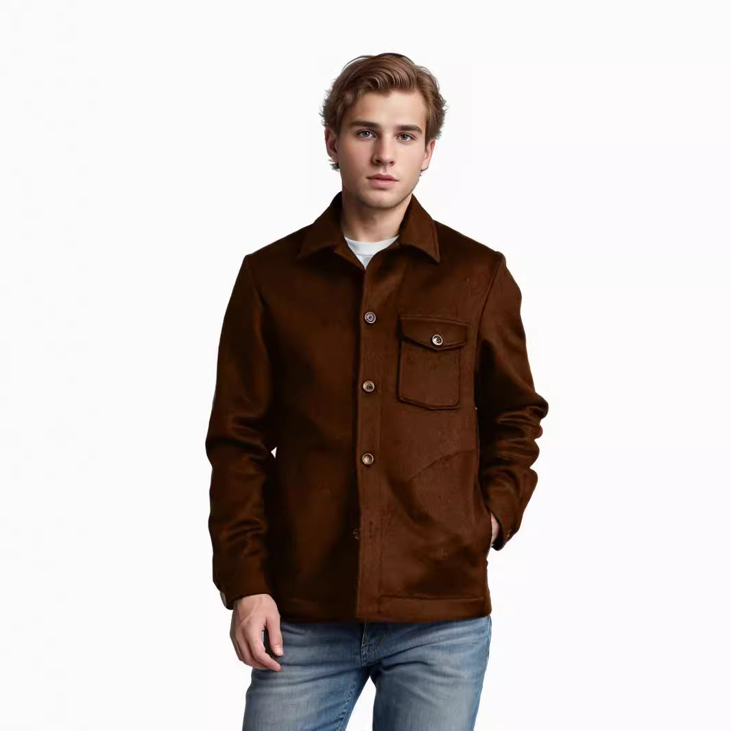 Herren Wolljacke Praktisch Mit Taschen Winter