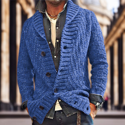 Herren Strickjacke Strukturiert Mit Schalkragen Modern