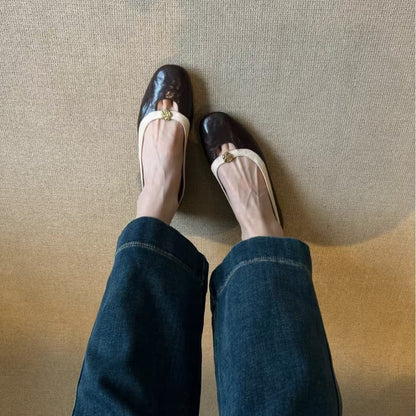 Damen Ballerinas Elegante Flats mit Details