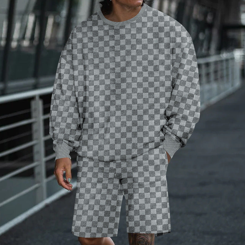 Herren Freizeitanzug Modernes Check-Design Casual