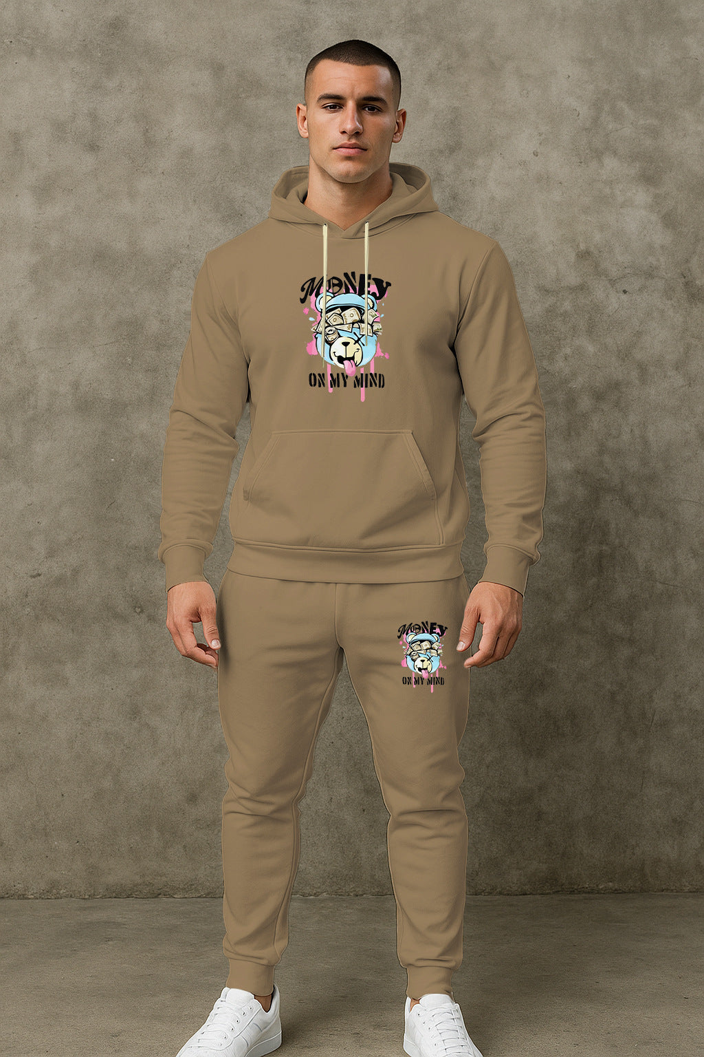 Herren Jogginganzug Grafikdruck Berlin Streetwear