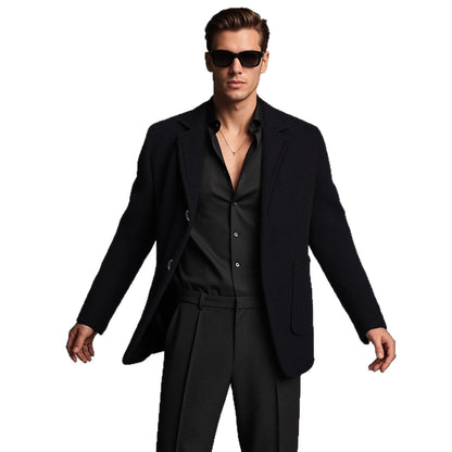 Herren Blazer Elegant Strukturiert mit Taschen Modern