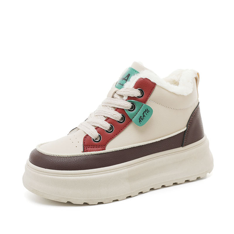 Damen Sneaker Warm Bequem Flauschig Innenfutter