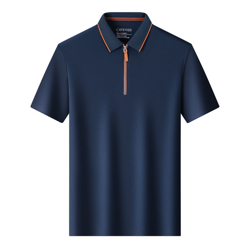 Herren Polohemd Modern Stehkragen Slim Fit
