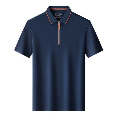 Herren Polohemd Modern Stehkragen Slim Fit