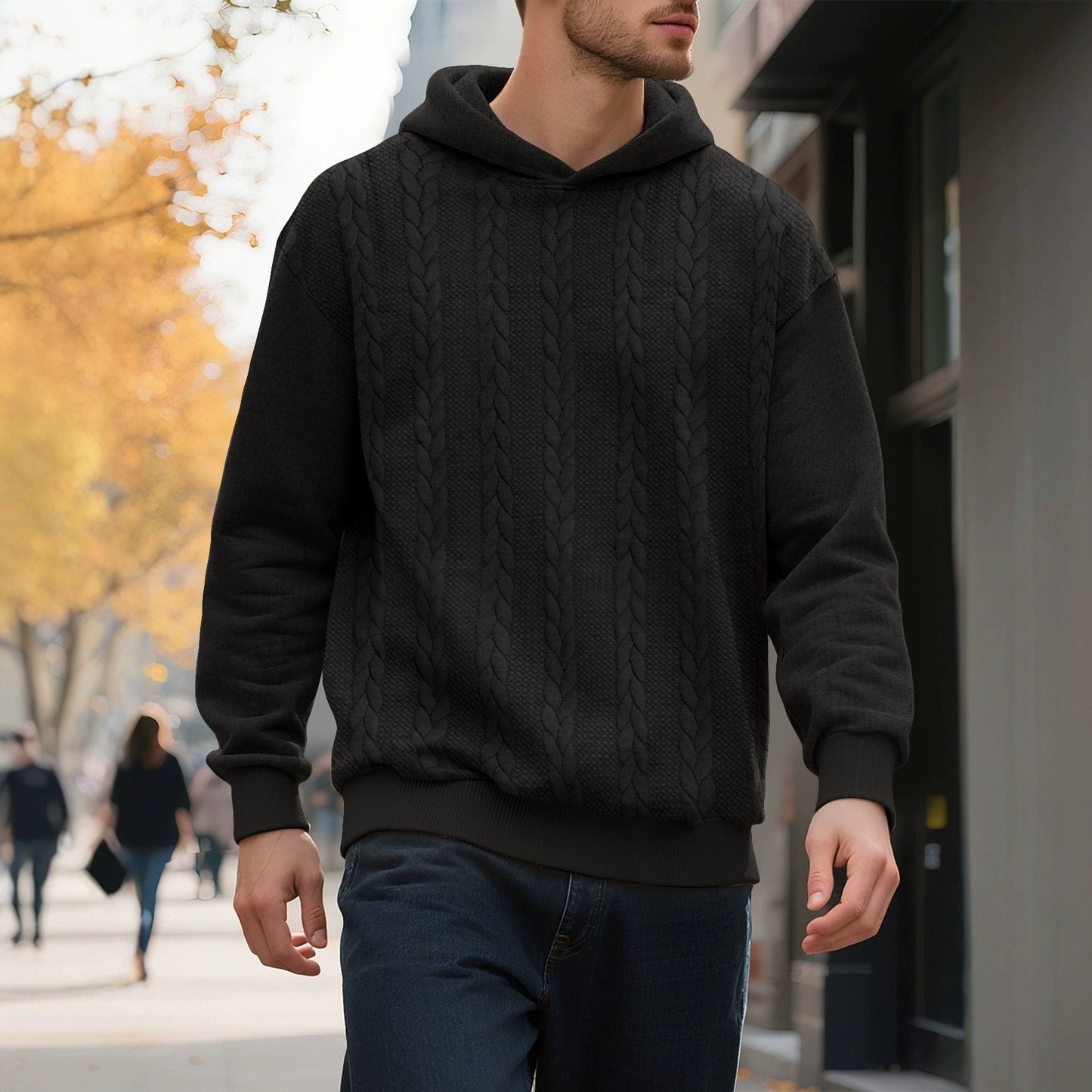 Herren Kapuzensweater Strick Modern Sportlich