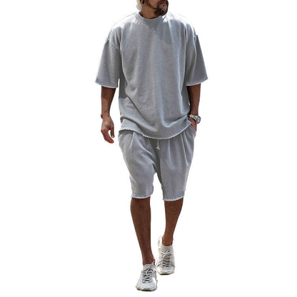 Herren Freizeit-Set mit Oversized T-Shirt und lockeren Shorts Modern