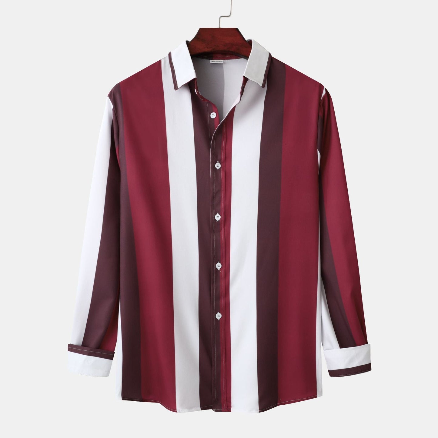 Herren Langarmhemd Modern Streifen Design Slim Fit