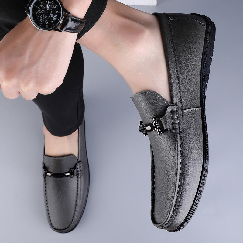 Damen Mokassins aus Leder mit Schnallenverschluss Elegante Schuhe