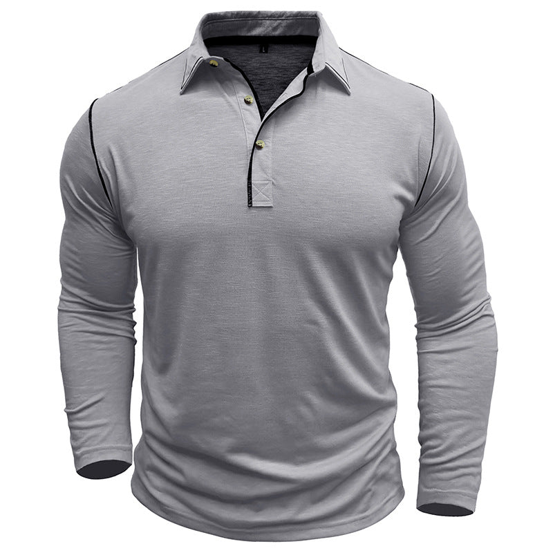 Herren Polo Langarm Modern Farben Kontrast