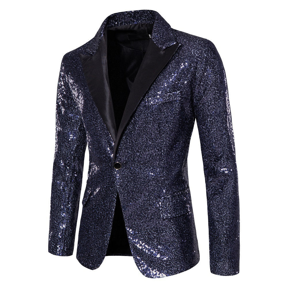Herren Blazer Glitzer Pailletten Elegant