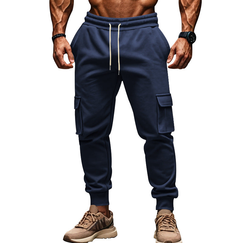 Herren Jogginghose Bequem Elastisch Cargo-Taschen