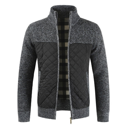 Herren Steppjacke Strickdetails Winterwarm Modisch