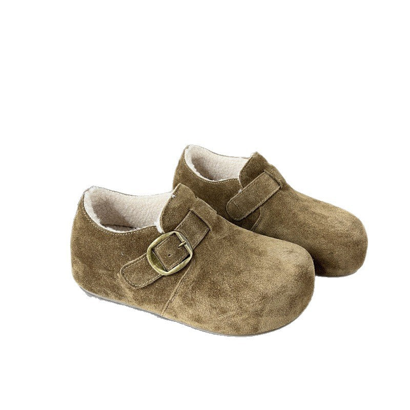 Damen Clogs Warm mit Fleece Innenfutter und Schnalle