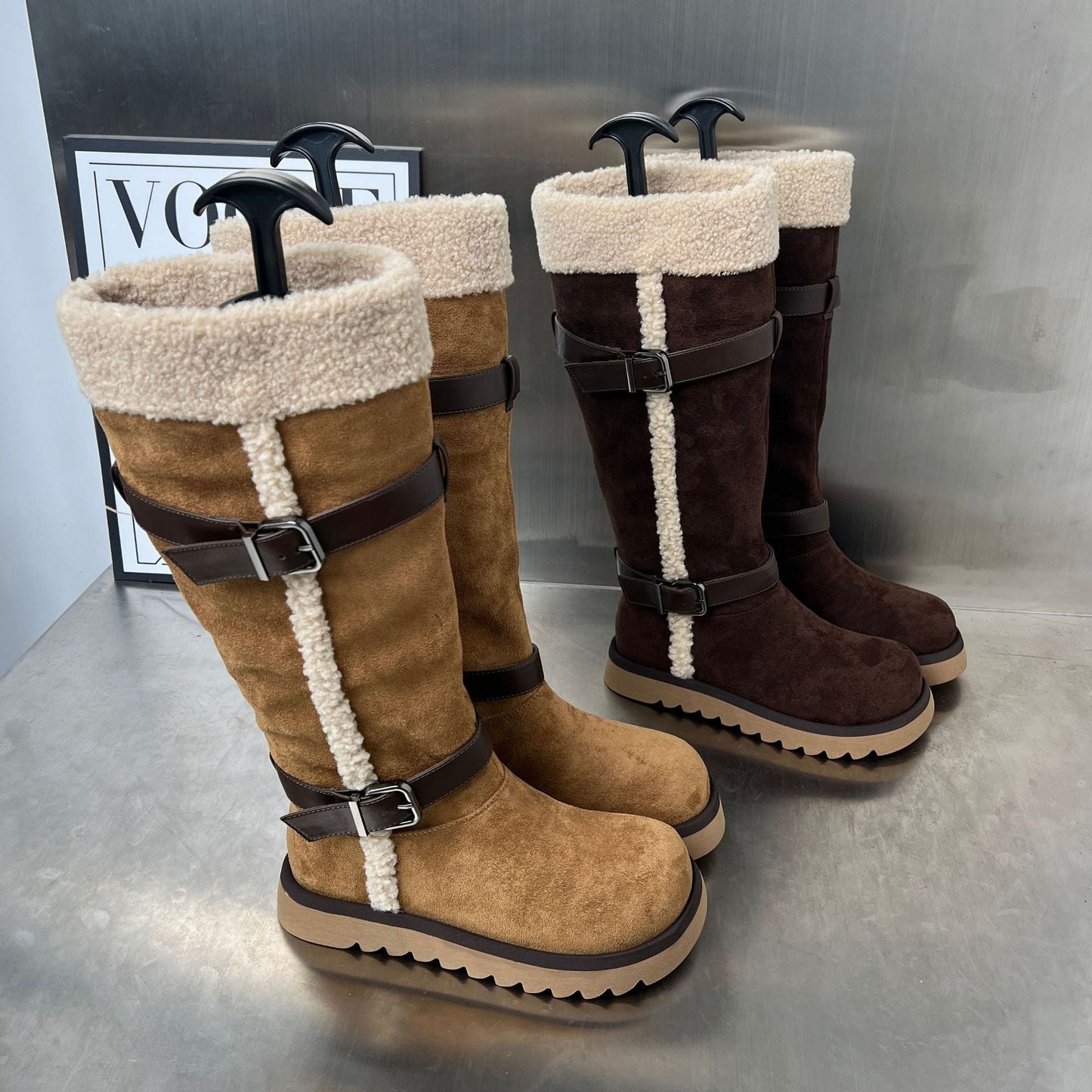 Damen Winterstiefel Fleecegefüttert Rutschfest Elegantes Design