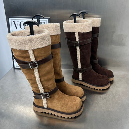 Damen Winterstiefel Fleecegefüttert Rutschfest Elegantes Design