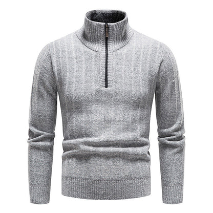 Herren Strickpullover Eleganter Kurzreißverschluss Struktur