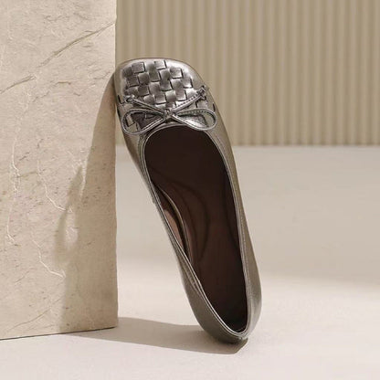 Damen Ballerinas Geflochtene Schuhe Komfortabel