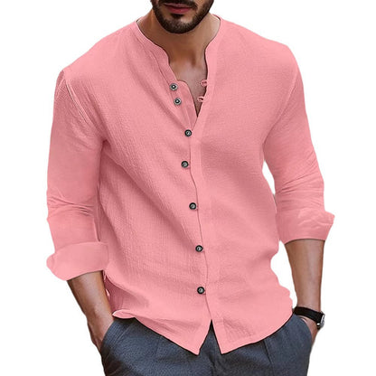 Herren Leinenhemd Modern mit Knopfverschluss Sommer - BerlinGlamour