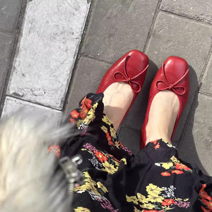 Damen Ballerinas Elegante Schleifen Detail Hochwertig