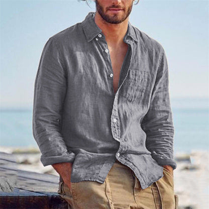 Leinenhemd Herren Leicht Sommerweiß Elegantes Design