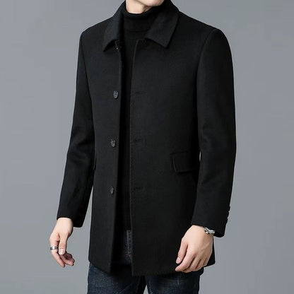 Herren Wollmantel Klassisch Eleganter Schnitt
