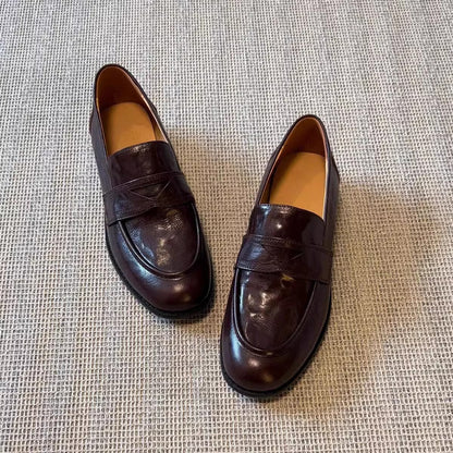 Damen Mokassins Leder Elegante Schlupfschuhe Schwarz - BerlinGlamour
