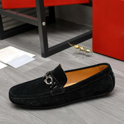 Damen Mokassin Schuhe Wildleder Elegant