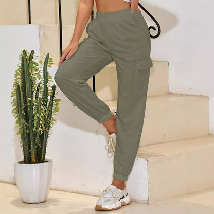 Damen Cargo-Hose Bequem Elastisch Mit Taschen