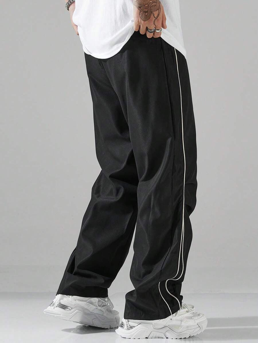 Herren Fitnesshose Sportlich Elastisch mit Verstellbund