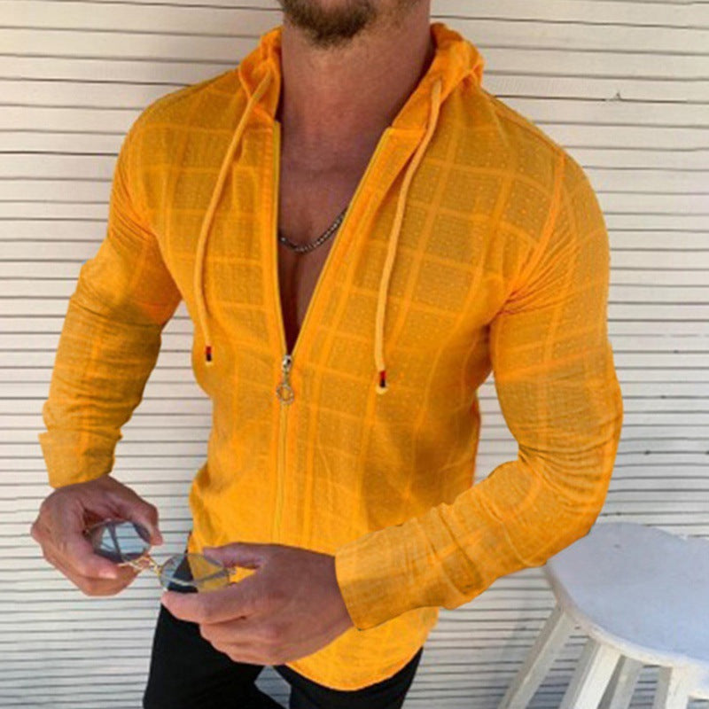 Herren Kapuzenoberteil Modern mit Reißverschluss und Trend Design
