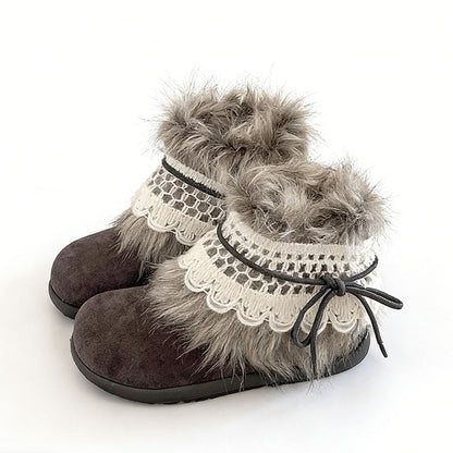 Damen Winterstiefel Bequem Fellkragen Warme Schneestiefel Damen