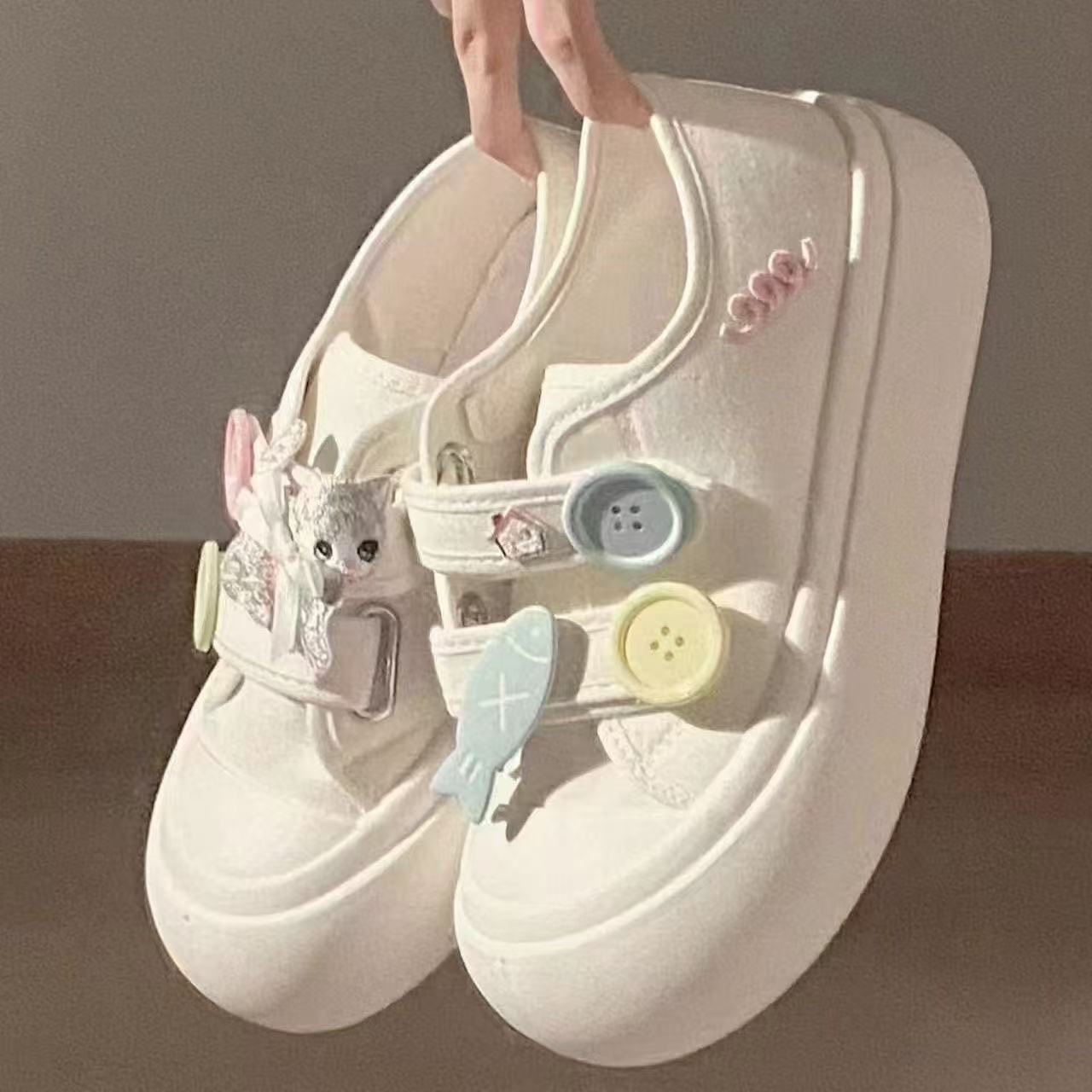 Damen Plateau-Slipper Modisch Verspielt mit Dekoration
