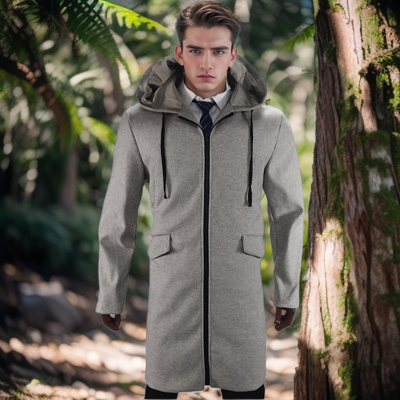 Herren Parka Jacke Modern mit abnehmbarer Kapuze und vielen Taschen