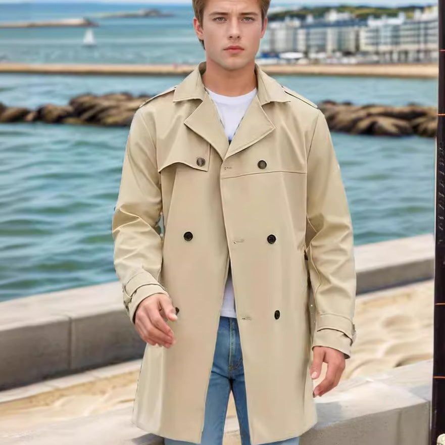 Herren Trenchcoat Modern mit Seitentaschen und abnehmbarem Futter - BerlinGlamour