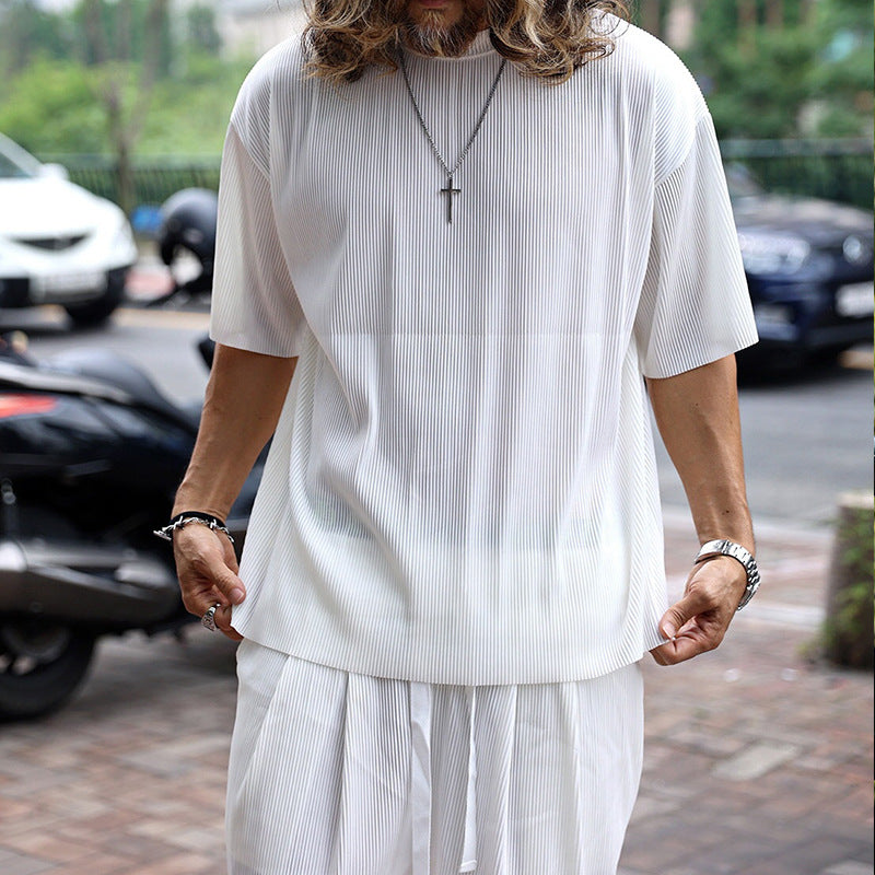 Herren T-Shirt Gestreift Locker Modern