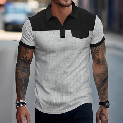 Herren Poloshirt Modern Blockdesign Slim Fit