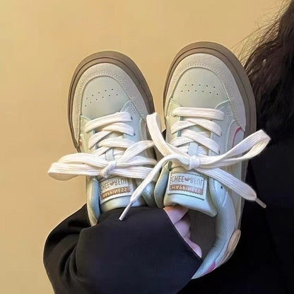 Damen Sneaker PlateauSchuhe Atmungsaktiv Modisch