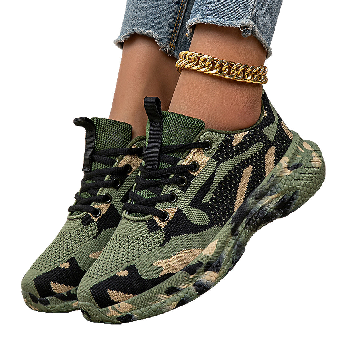 Damen Sneaker Atmungsaktiv Flexibel Laufsohle Komfort