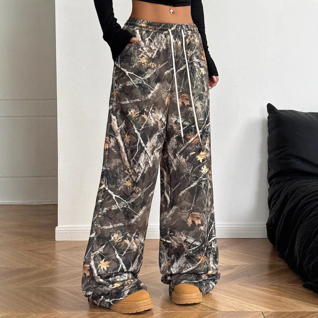 Damen Cargohose Hochtailliert Allover-Muster Trendy - BerlinGlamour