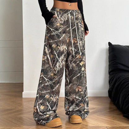 Damen Cargohose Hochtailliert Allover-Muster Trendy - BerlinGlamour